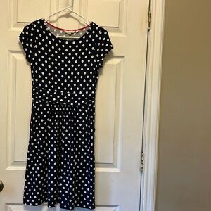 Boden blue polka dot dress. With pockets!